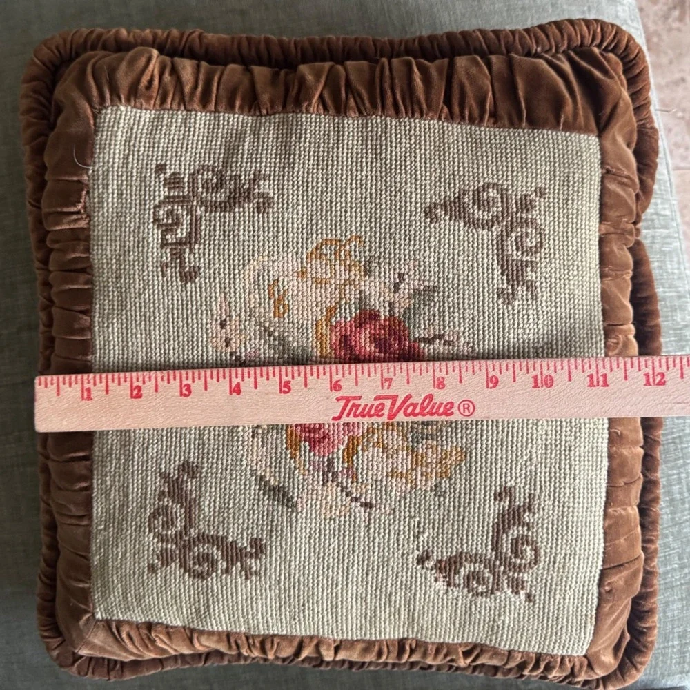 Vintage Needlepoint Throw Pillows 12